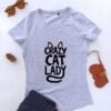 siva ženska majica crazy cat lady