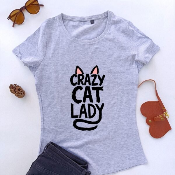 siva ženska majica crazy cat lady