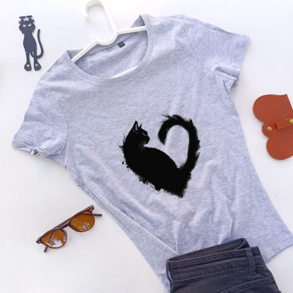 siva ženska majica tiha mačija senka