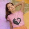 roze ženska majica tiha mačija senka
