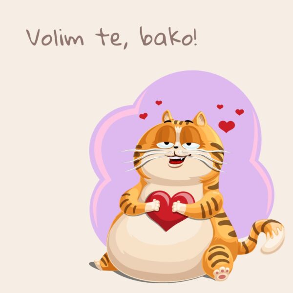 Magnet Volim te bako - macketinashop