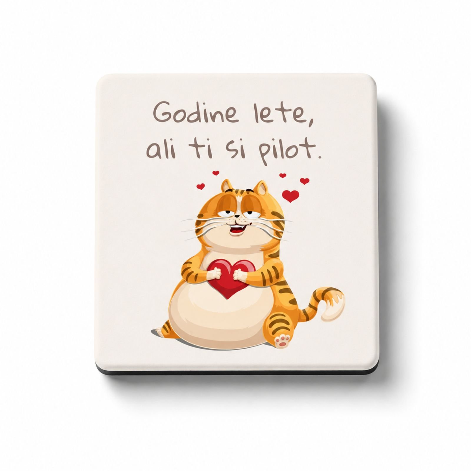 Magnet Godine lete ali ti si pilot – originalan poklon za rođendan sa mačkom