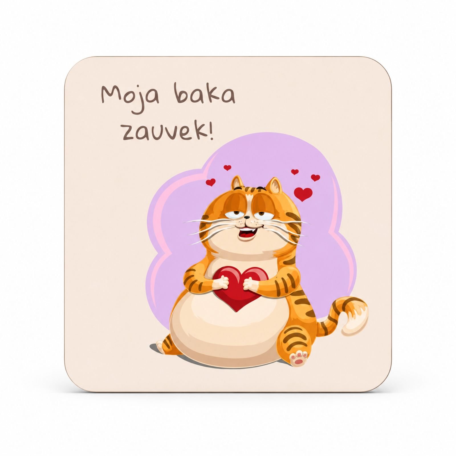 Magnet Moja baka zauvek sa mačkom i srcem – najlepši poklon za baku