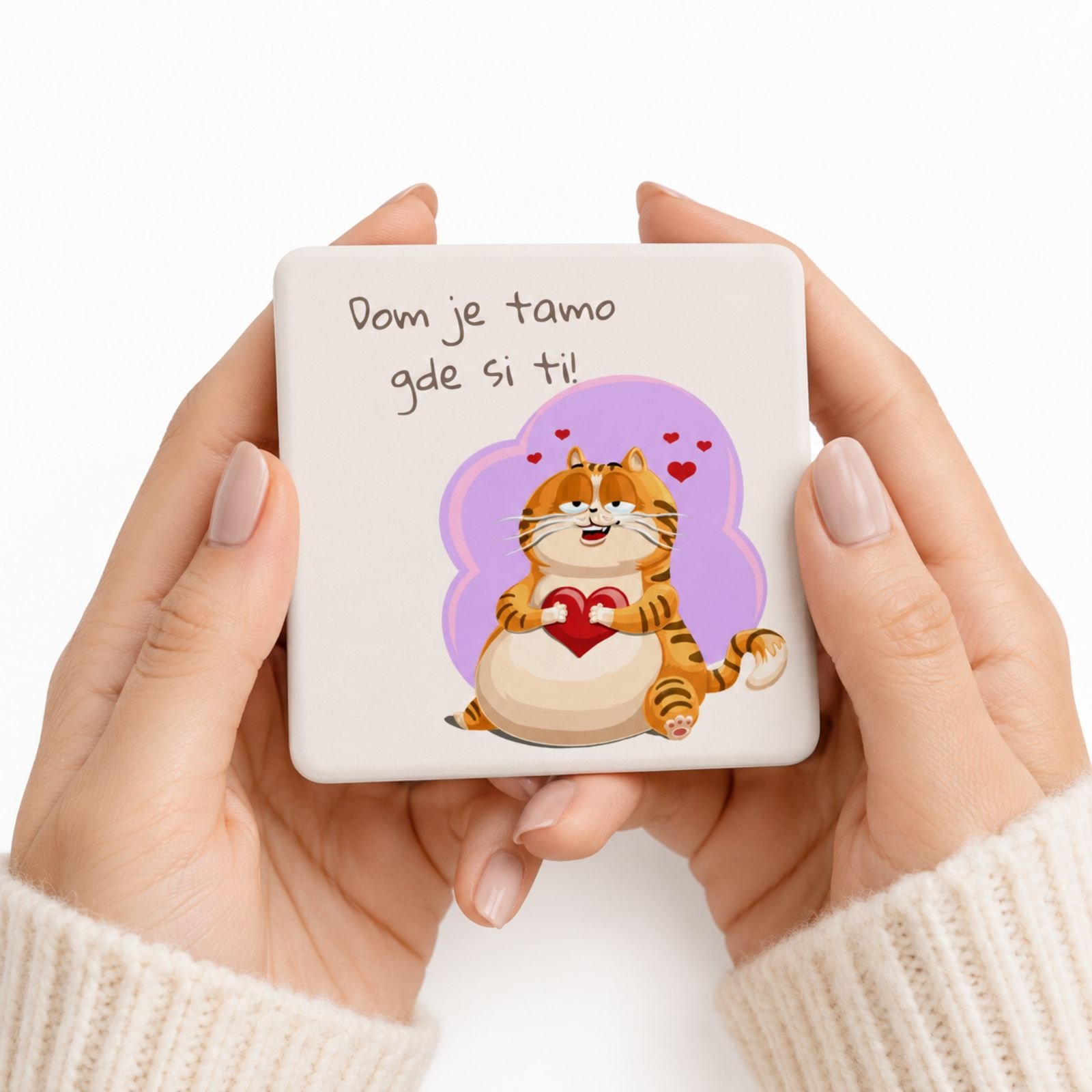 Magnet Dom je tamo gde si ti u rukama – poklon za članove porodice i ljubitelje mačaka