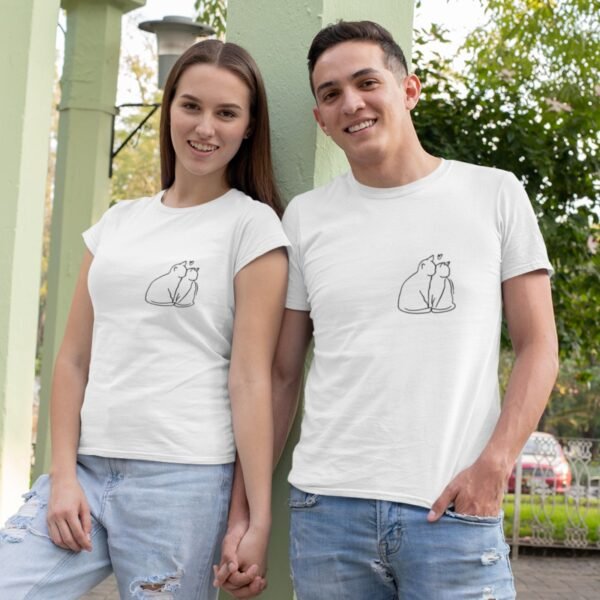 set za parove - mjau love, muška i ženska majica