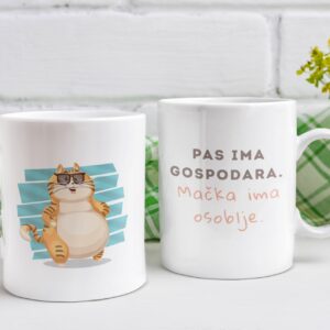 Šolja Pas ima gospodara mačka ima osoblje - macketinashop