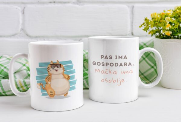 Šolja Pas ima gospodara mačka ima osoblje - macketinashop