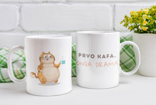 Šolja Prvo kafa onda drama - macketinashop