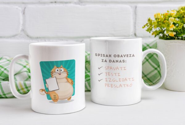 Šolja spisak obaveza za danas - macketinashop