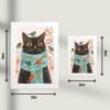 Poster u ramu Mačiji zimski prijatelj dimenzije 21x30 i 13x18 cm