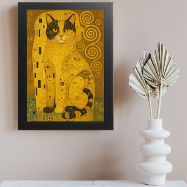 Poster u ramu Zlatna mačka – dekoracija doma sa mačkama