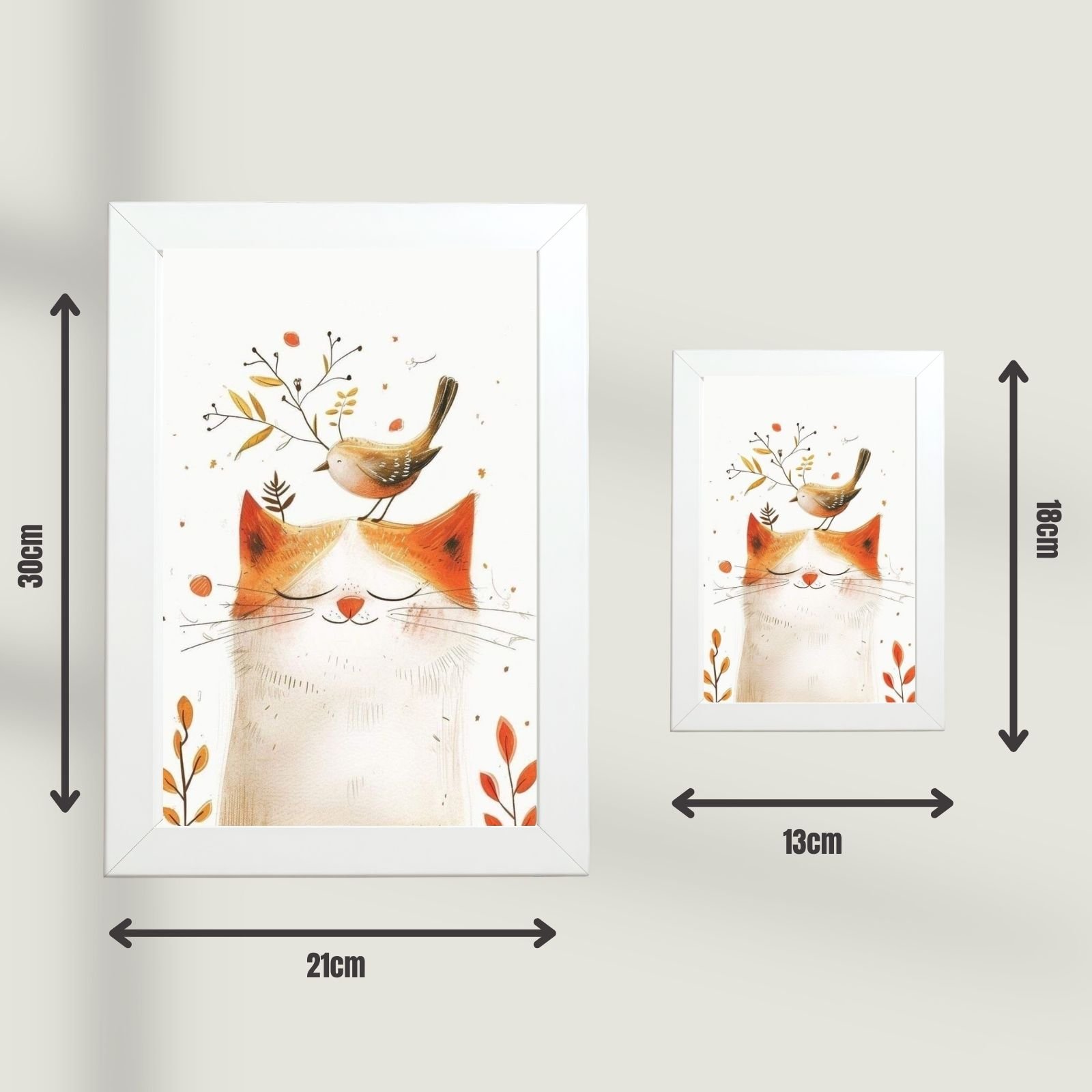 dimenzije postera u ramu jesenje prijateljstvo 21x30 13x18 cm