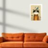 Poster u ramu Mačak sa stilom iznad sofe – ideja za dekoraciju