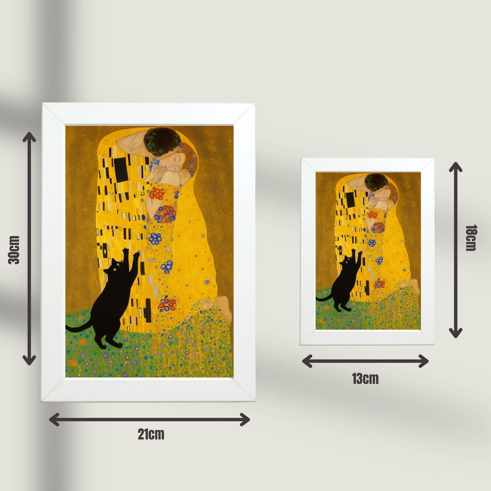 Mačiji poljubac art poster u dve veličine 30×21 cm i 18×13 cm