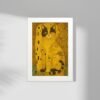 Zlatna mačka poster u belom ramu – zidna umetnost sa mačkom