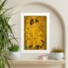 Zlatna mačka u ramu – dekorativna zidna umetnost sa mačkom