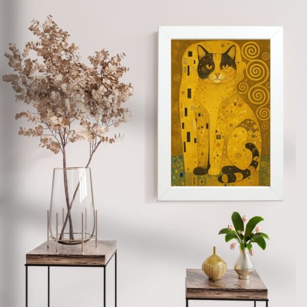 Poster Zlatna mačka – elegantna dekoracija zida