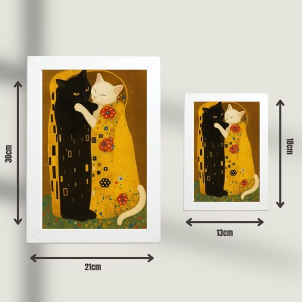 Dimenzije postera Zlatni par mačaka u ramu