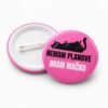 Roze bedž Nemam planove imam mačku sa ilustracijom mačke – originalan bedž za ljubitelje mačaka
