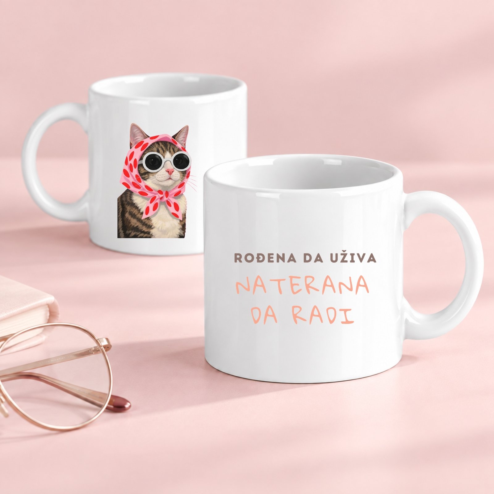 Šolja “Rođena da uživa, naterana da radi” – Idealna šolja za poklon - Image 4