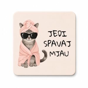 Magnet Jedi Spavaj Mjau - Poklon Za Sve Koji Vole Mačke od finog drveta dimenzija 7.6 x 7.6 cm